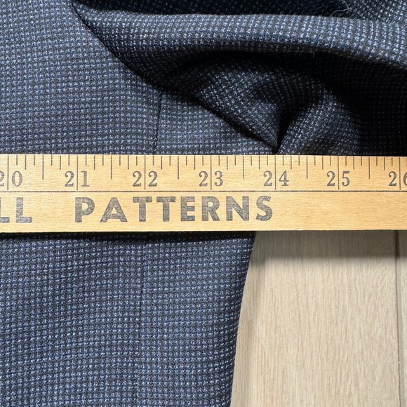 Kenneth Cole AWEARNESS Men's 48R Navy Blue Plaid Slim Fit Blazer Jacket - Picture 12 of 12